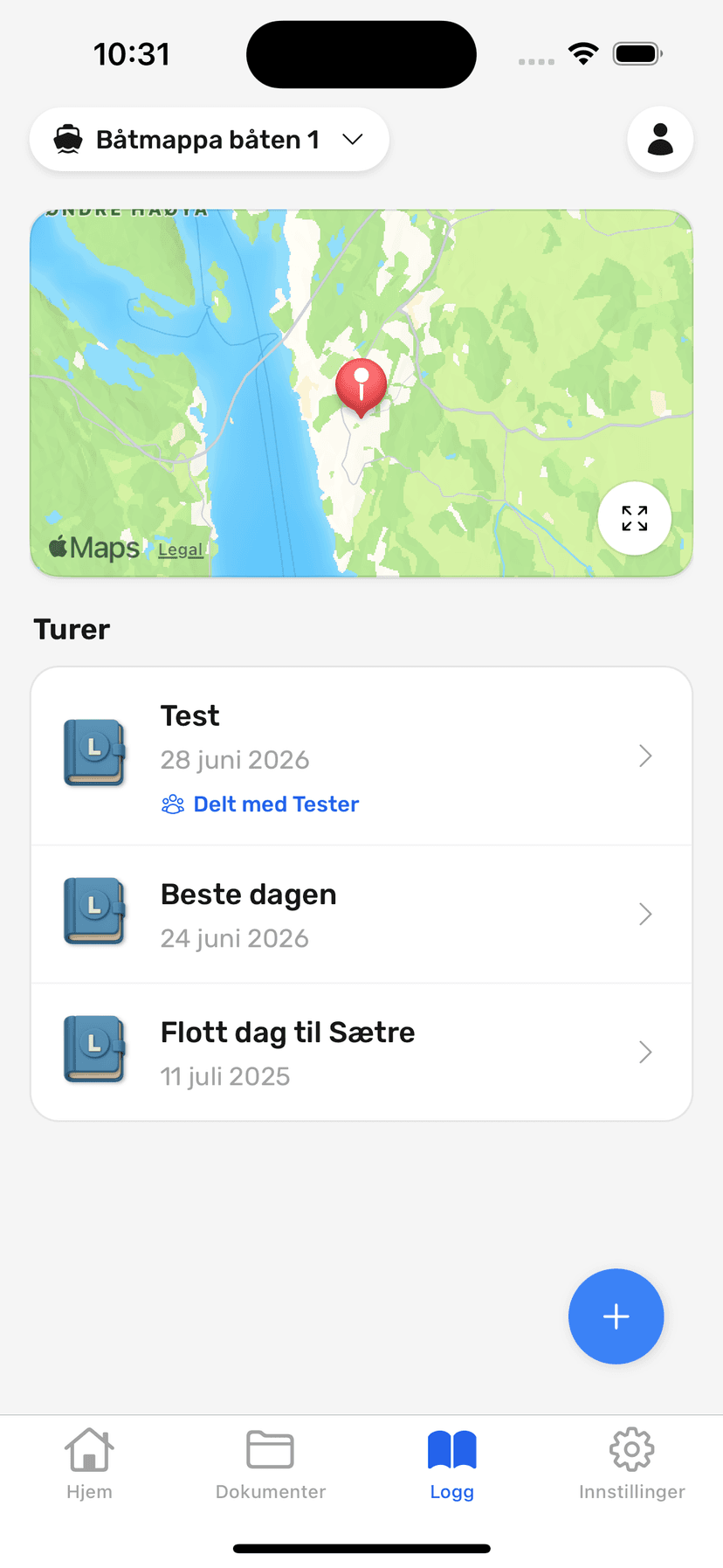 Loggfør båtturer